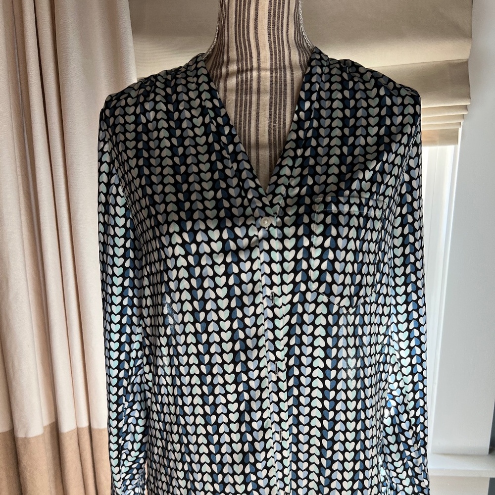 Gap Hearts Blouse Top Long Sleeve